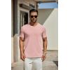 COOFANDY Men’s T Shirts Short Sleeve Classic V Neck T-Shirt Casual Summer Basic Tee Shirt(Pink)