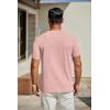 COOFANDY Men’s T Shirts Short Sleeve Classic V Neck T-Shirt Casual Summer Basic Tee Shirt(Pink)