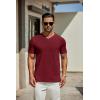 COOFANDY Men’s T Shirts Short Sleeve Classic V Neck T-Shirt Casual Summer Basic Tee Shirt(Wine Red)