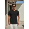 COOFANDY Men’s T Shirts Short Sleeve Classic V Neck T-Shirt Casual Summer Basic Tee Shirt(Y-black/White/Navy Blue-3 Pack)