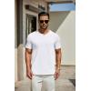 COOFANDY Men’s T Shirts Short Sleeve Classic V Neck T-Shirt Casual Summer Basic Tee Shirt(Y-white/Navy-2 Pack)