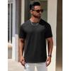 COOFANDY Mens T-Shirts 100% Cotton Premium Short Sleeve Shirt Crew Neck Basic Tshirt(Black)
