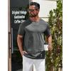 COOFANDY Mens T-Shirts 100% Cotton Premium Short Sleeve Shirt Crew Neck Basic Tshirt(Dark Green Grey)