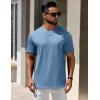 COOFANDY Mens T-Shirts 100% Cotton Premium Short Sleeve Shirt Crew Neck Basic Tshirt(Grey Blue)