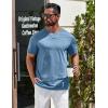 COOFANDY Mens T-Shirts 100% Cotton Premium Short Sleeve Shirt Crew Neck Basic Tshirt(Grey Blue)