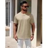 COOFANDY Mens T-Shirts 100% Cotton Premium Short Sleeve Shirt Crew Neck Basic Tshirt(Khaki)