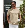 COOFANDY Mens T-Shirts 100% Cotton Premium Short Sleeve Shirt Crew Neck Basic Tshirt(Khaki)