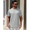 COOFANDY Mens T-Shirts 100% Cotton Premium Short Sleeve Shirt Crew Neck Basic Tshirt(Light Heather Grey)