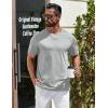 COOFANDY Mens T-Shirts 100% Cotton Premium Short Sleeve Shirt Crew Neck Basic Tshirt(Light Heather Grey)