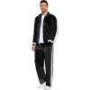 COOFANDY Mens Tracksuit 2 Piece Set Velour Sweatsuit Jogging Suits Full Zip Jacket Pants Outfits(Black)