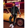 COOFANDY Mens Tracksuit 2 Piece Set Velour Sweatsuit Jogging Suits Full Zip Jacket Pants Outfits(Black)