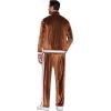 COOFANDY Mens Tracksuit 2 Piece Set Velour Sweatsuit Jogging Suits Full Zip Jacket Pants Outfits(Brown)