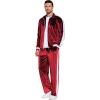 COOFANDY Mens Tracksuit 2 Piece Set Velour Sweatsuit Jogging Suits Full Zip Jacket Pants Outfits(Burgundy)