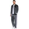COOFANDY Mens Tracksuit 2 Piece Set Velour Sweatsuit Jogging Suits Full Zip Jacket Pants Outfits(Dark Grey)