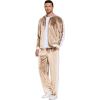 COOFANDY Mens Tracksuit 2 Piece Set Velour Sweatsuit Jogging Suits Full Zip Jacket Pants Outfits(Light Khaki)