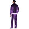 COOFANDY Mens Tracksuit 2 Piece Set Velour Sweatsuit Jogging Suits Full Zip Jacket Pants Outfits(Light Purple)