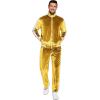 COOFANDY Mens Tracksuit 2 Piece Set Velour Sweatsuit Jogging Suits Full Zip Jacket Pants Outfits(Medium Yellow)
