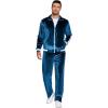 COOFANDY Mens Tracksuit 2 Piece Set Velour Sweatsuit Jogging Suits Full Zip Jacket Pants Outfits(Royal Blue)