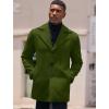 COOFANDY Mens Trench Coat Notched Collar Single Breasted Peacoat Winter Overcoat With Pockets(Army Green)