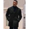 COOFANDY Mens Trench Coat Notched Collar Single Breasted Peacoat Winter Overcoat With Pockets(Black)