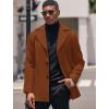 COOFANDY Mens Trench Coat Notched Collar Single Breasted Peacoat Winter Overcoat With Pockets(Brown)