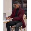 COOFANDY Mens Trench Coat Notched Collar Single Breasted Peacoat Winter Overcoat With Pockets(Burgundy Red)