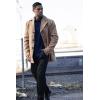 COOFANDY Mens Trench Coat Notched Collar Single Breasted Peacoat Winter Overcoat With Pockets(Camel)