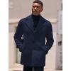 COOFANDY Mens Trench Coat Notched Collar Single Breasted Peacoat Winter Overcoat With Pockets(Dark Blue)
