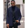 COOFANDY Mens Trench Coat Notched Collar Single Breasted Peacoat Winter Overcoat With Pockets(Dark Blue)