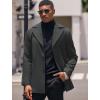 COOFANDY Mens Trench Coat Notched Collar Single Breasted Peacoat Winter Overcoat With Pockets(Dark Grey)