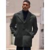 COOFANDY Mens Trench Coat Notched Collar Single Breasted Peacoat Winter Overcoat With Pockets(Dark Grey)