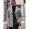 COOFANDY Mens Trench Coat Notched Collar Single Breasted Peacoat Winter Overcoat With Pockets(Light Grey)