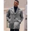 COOFANDY Mens Trench Coat Notched Collar Single Breasted Peacoat Winter Overcoat With Pockets(Light Grey)