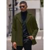 COOFANDY Mens Trench Coat Notched Collar Single Breasted Peacoat Winter Overcoat With Pockets(Olive Green)