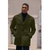 COOFANDY Mens Trench Coat Notched Collar Single Breasted Peacoat Winter Overcoat With Pockets(Olive Green)