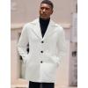 COOFANDY Mens Trench Coat Notched Collar Single Breasted Peacoat Winter Overcoat With Pockets(White)