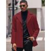 COOFANDY Mens Trench Coat Notched Collar Single Breasted Peacoat Winter Overcoat With Pockets(Wine Red)