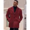 COOFANDY Mens Trench Coat Notched Collar Single Breasted Peacoat Winter Overcoat With Pockets(Wine Red)