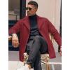 COOFANDY Mens Trench Coat Notched Collar Single Breasted Peacoat Winter Overcoat With Pockets(Wine Red)