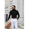 COOFANDY Men’s Turtle Neck Shirts High Neck Mock Neck T Shirts Long Sleeve Slim Fit Sweater Casual Thermal Pullover(Black)