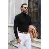 COOFANDY Men’s Turtle Neck Shirts High Neck Mock Neck T Shirts Long Sleeve Slim Fit Sweater Casual Thermal Pullover(Black)
