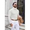 COOFANDY Men’s Turtle Neck Shirts High Neck Mock Neck T Shirts Long Sleeve Slim Fit Sweater Casual Thermal Pullover(White)
