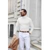 COOFANDY Men’s Turtle Neck Shirts High Neck Mock Neck T Shirts Long Sleeve Slim Fit Sweater Casual Thermal Pullover(White)