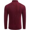 COOFANDY Men’s Turtleneck Sweater Slim Fit Casual Warm Twisted Knitted Pullover Sweaters(01_wine Red)