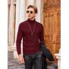 COOFANDY Men’s Turtleneck Sweater Slim Fit Casual Warm Twisted Knitted Pullover Sweaters(01_wine Red)