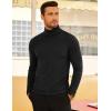 COOFANDY Men’s Turtleneck Sweater Slim Fit Lightweight Basic Ribbed Sweaters(01-black)