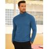 COOFANDY Men’s Turtleneck Sweater Slim Fit Lightweight Basic Ribbed Sweaters(Blue)