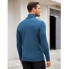 COOFANDY Men’s Turtleneck Sweater Slim Fit Lightweight Basic Ribbed Sweaters(Blue)