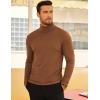 COOFANDY Men’s Turtleneck Sweater Slim Fit Lightweight Basic Ribbed Sweaters(Brown)