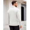 COOFANDY Men’s Turtleneck Sweater Slim Fit Lightweight Basic Ribbed Sweaters(White)